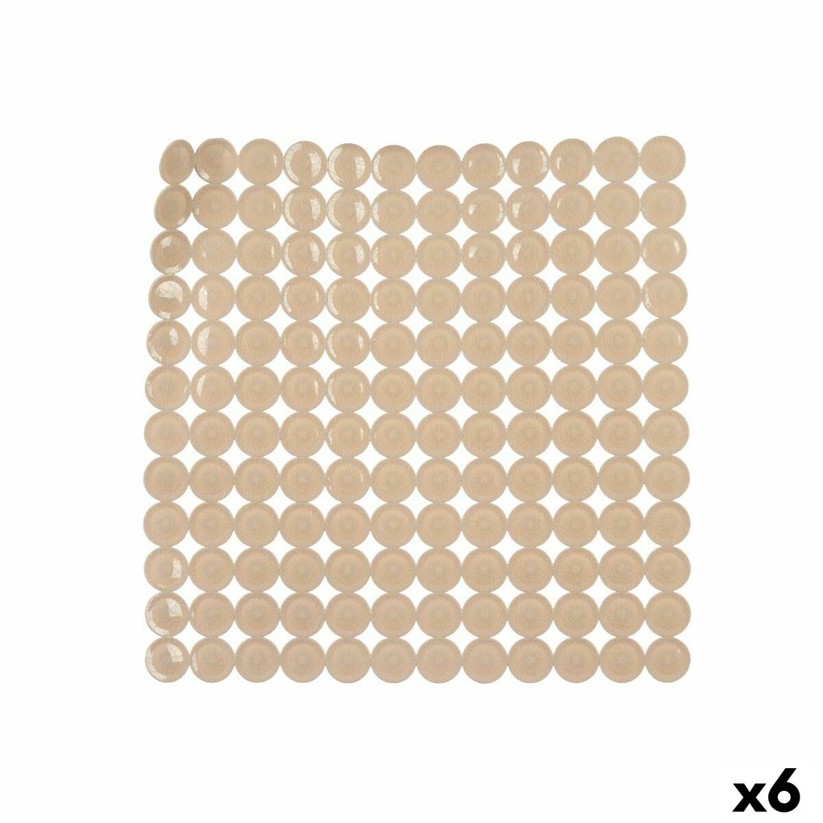 Non-slip Shower Mat Berilo 90980 Beige PVC 54 x 54 x 1 cm (6 Units) Non-slip Shower Mat Berilo 90980 Beige PVC 54 x 54 x 1 cm (6 Units)