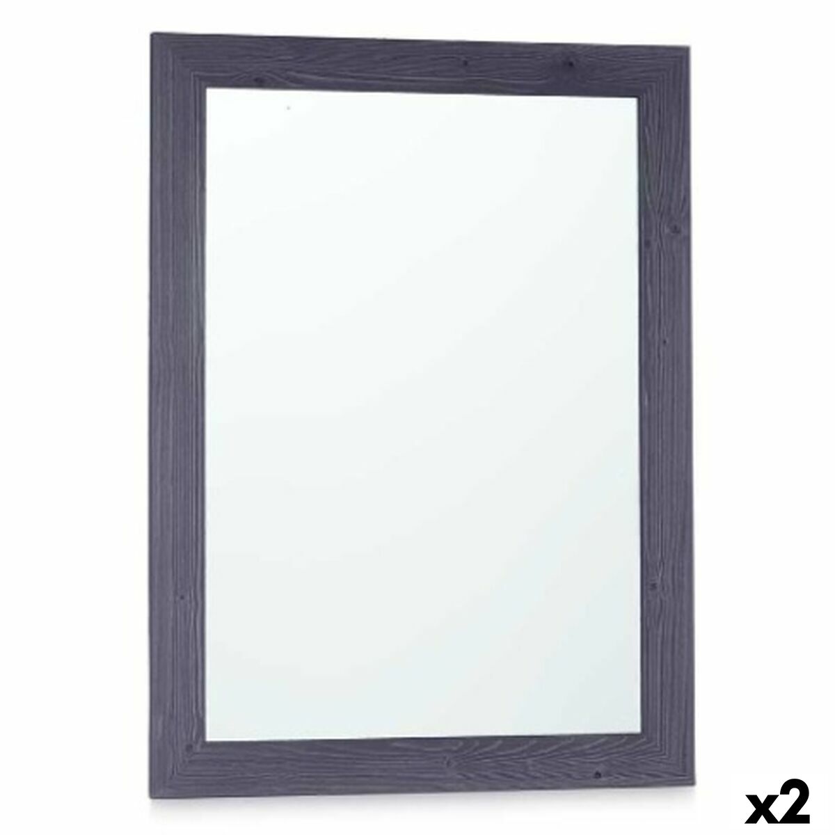Wall mirror 82715 Blue 60 x 80 cm MDF Wood Rectangular (2 Units)