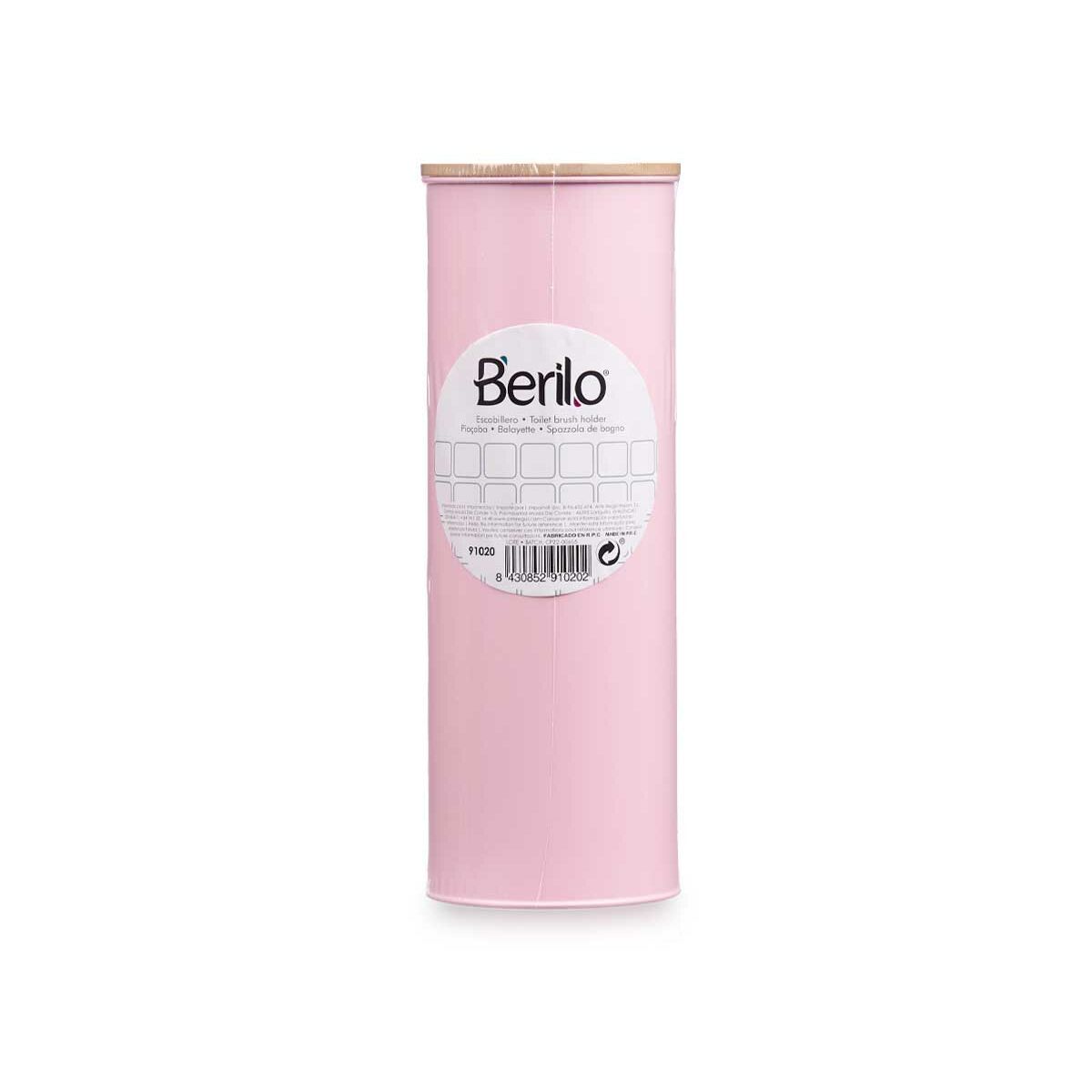 Toilet Brush Berilo B1041C BAMBOO – 399 Pink Metal Bamboo Plastic 9,5 X 27 X 9,5 cm (6 Units)