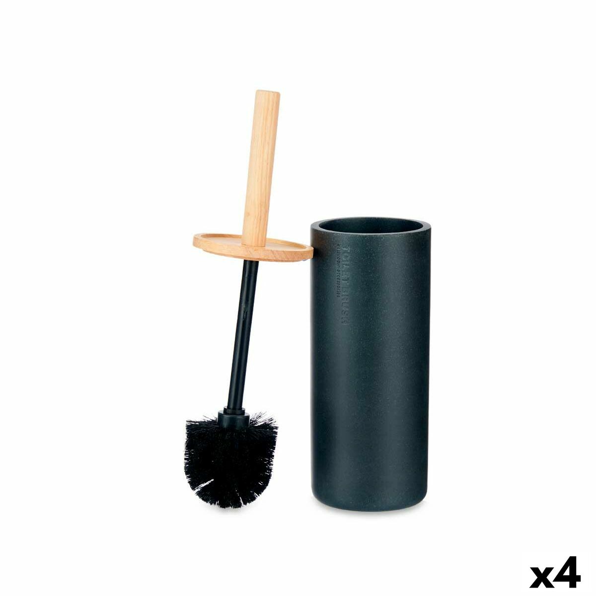Toilet Brush Berilo B5456BC-5 – 440 Black Wood Resin 10,2 x 38 x 10,2 cm (4 Units)