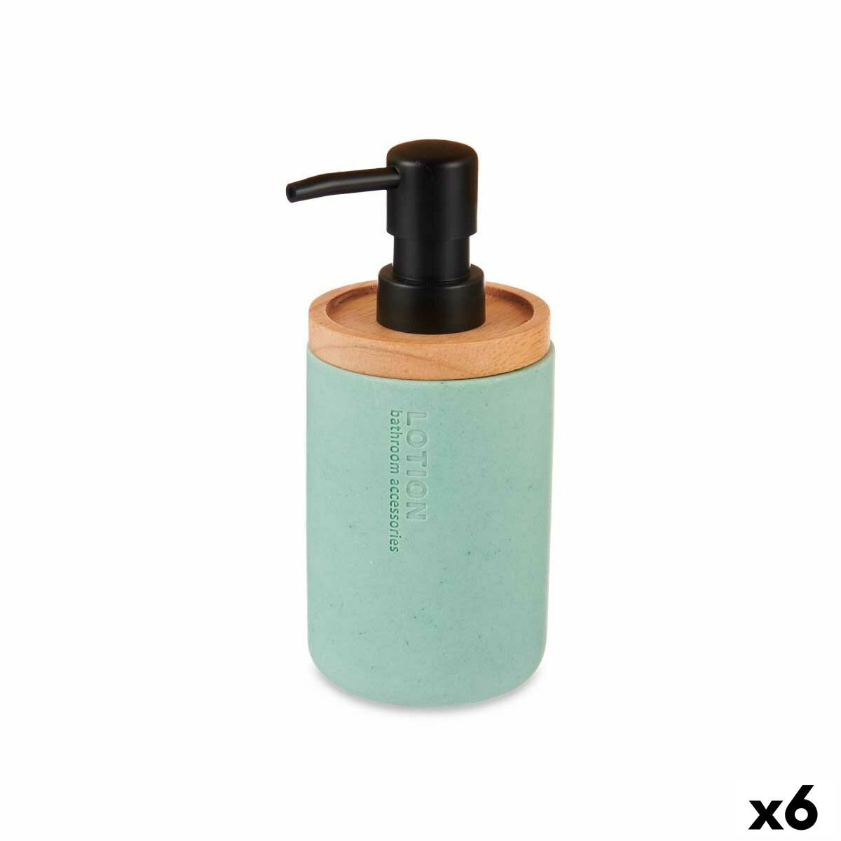 Soap Dispenser Berilo B5456BC-1 – 446 Mint Wood Resin Plastic 9,5 x 18,5 x 7,8 cm (6 Units)