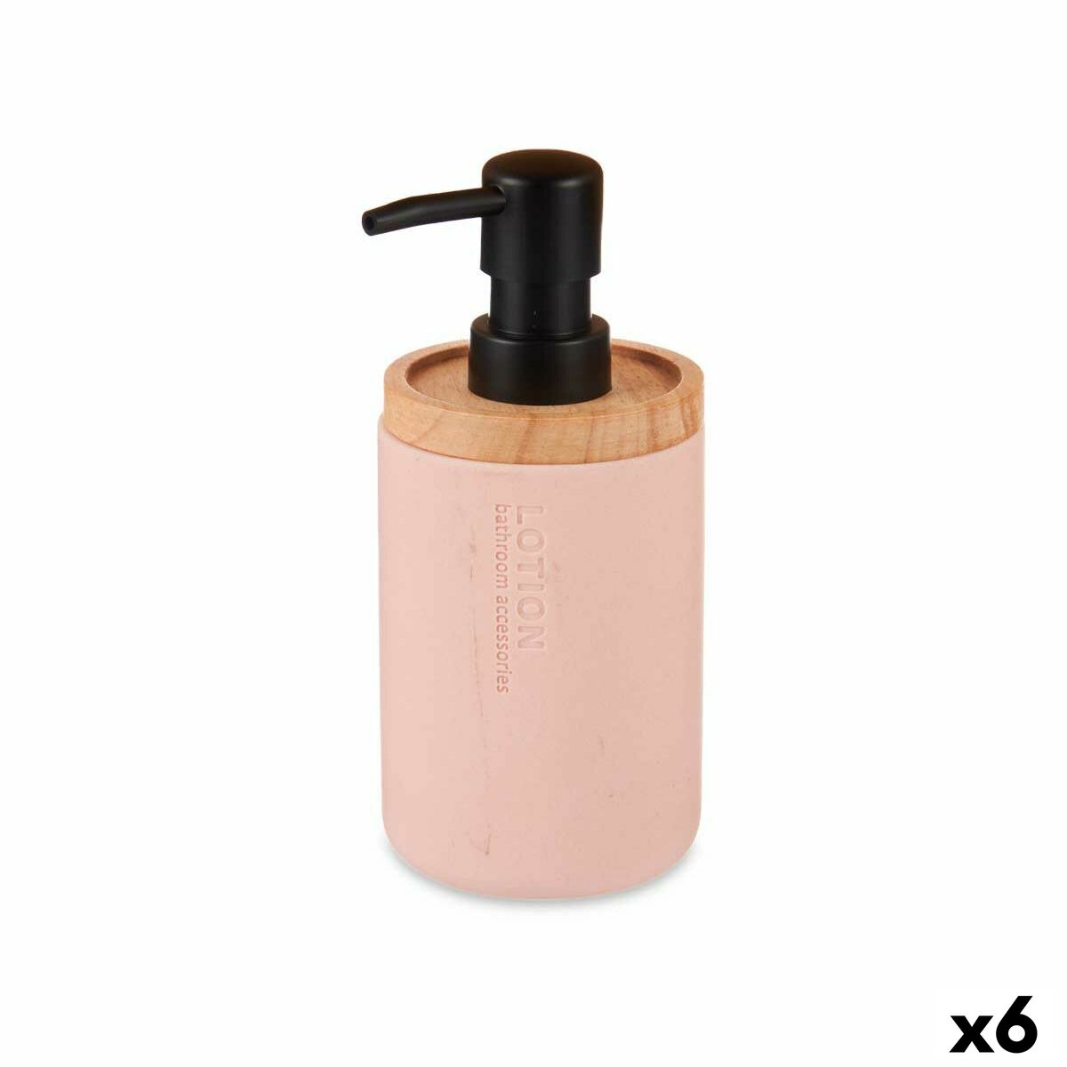 Soap Dispenser Berilo B5456BC-1 – 448 Pink Wood Resin Plastic 9,5 x 18,5 x 7,8 cm (6 Units)