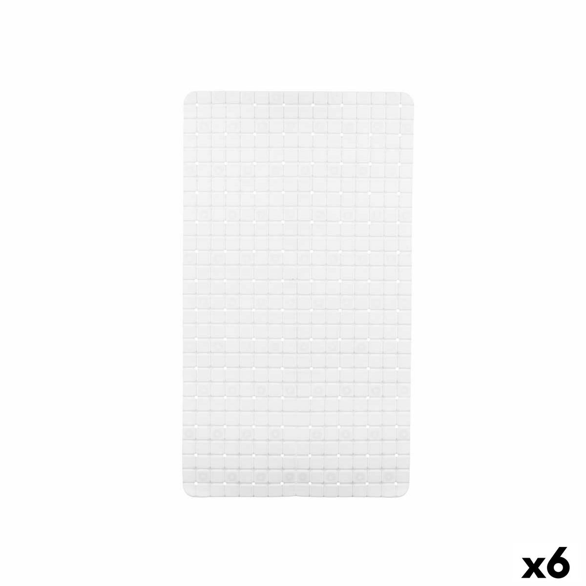 Non-slip Shower Mat Berilo BM509 – 310 White PVC 67,7 x 38,5 x 0,7 cm Frames (6 Units)