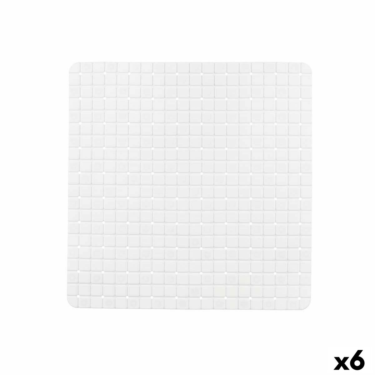Non-slip Shower Mat Berilo BM509S – 314 White PVC 50,3 x 50,3 x 0,7 cm Frames (6 Units)