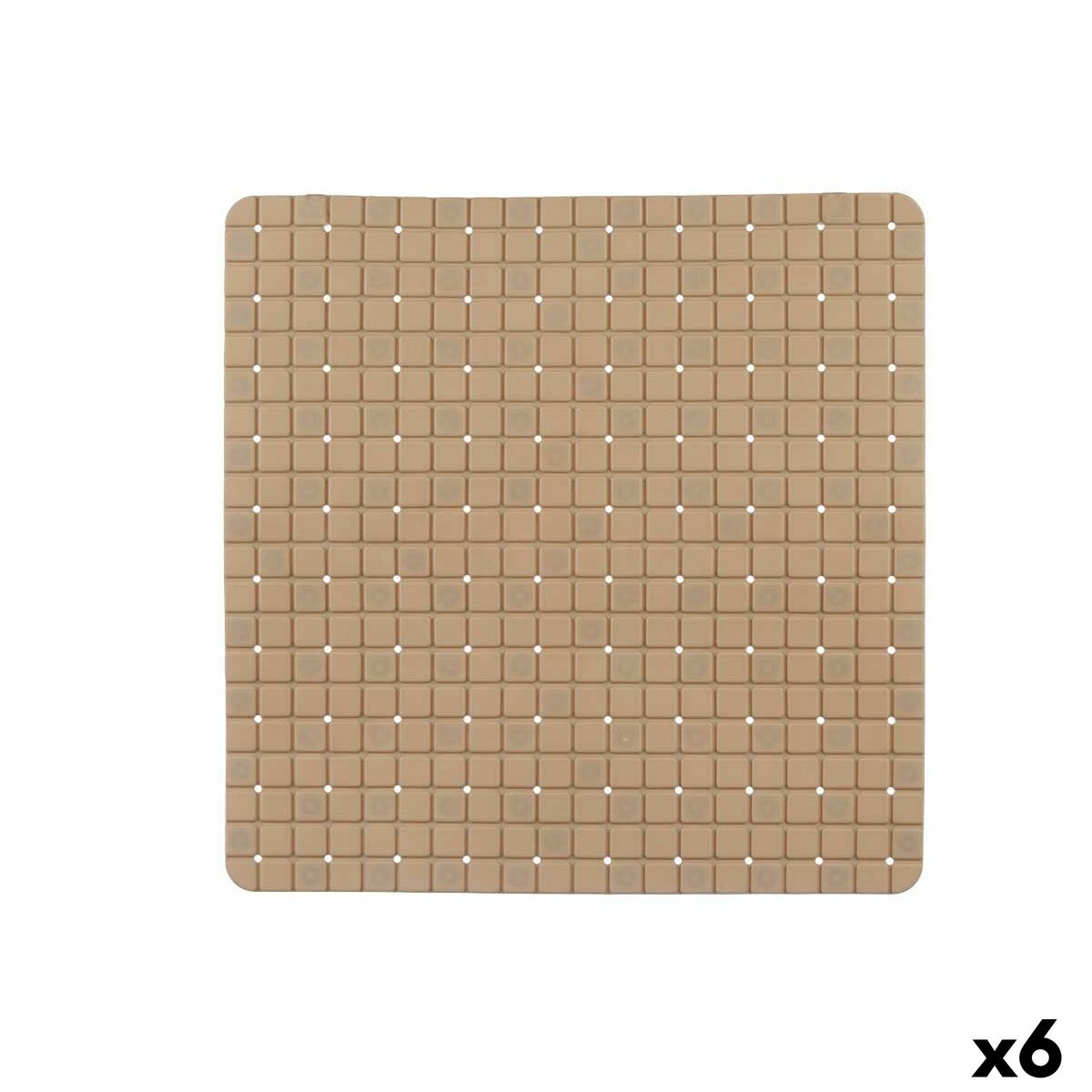 Non-slip Shower Mat Berilo BM509S – 316 Beige PVC 50,3 x 50,3 x 0,7 cm Frames (6 Units)