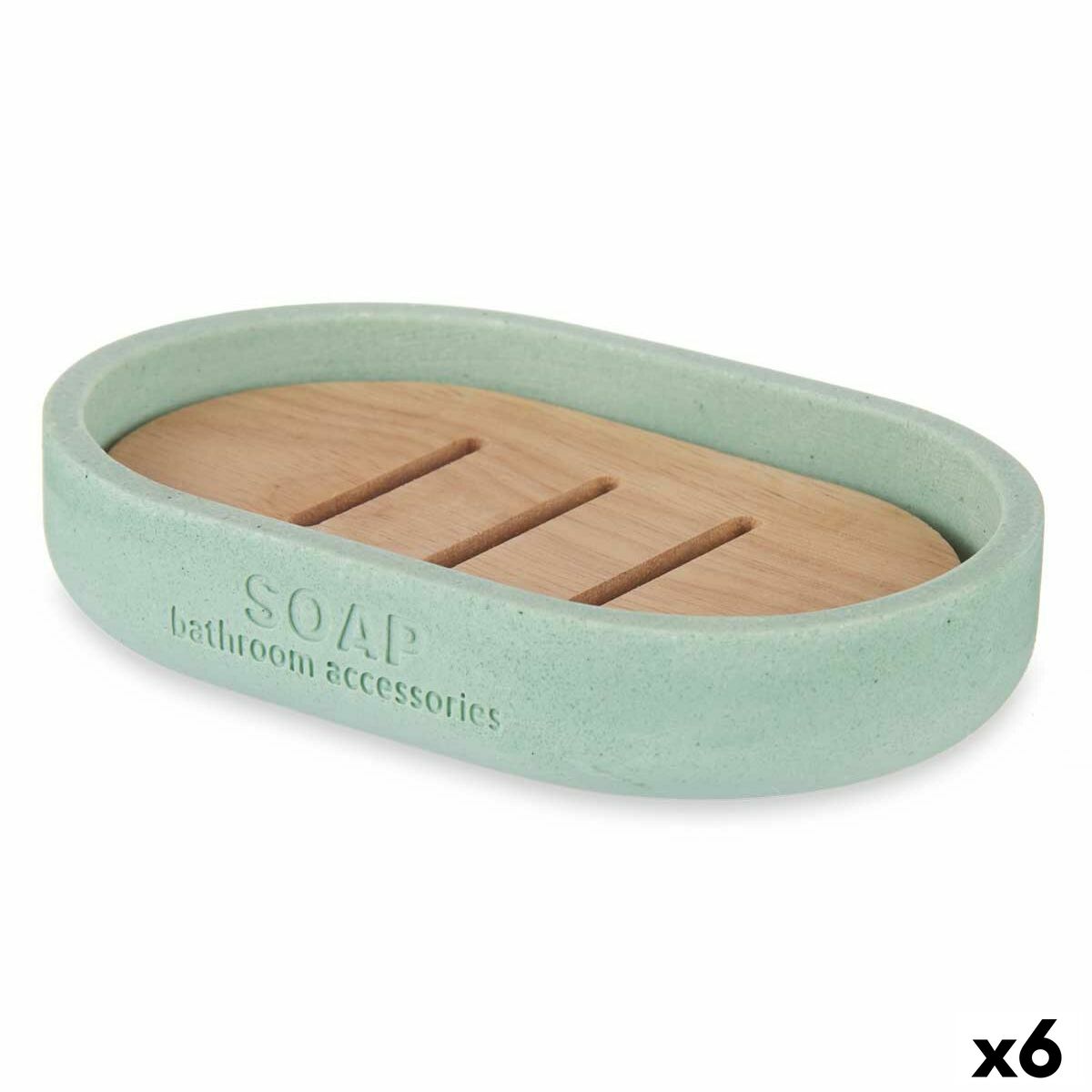 Soap dish Berilo B5456BC-4 – 456 Mint Resin Bamboo 12,5 x 2,5 x 8,5 cm (6 Units)
