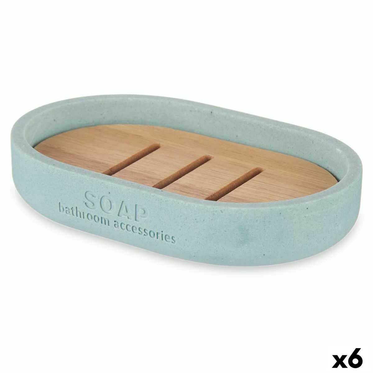 Soap dish Berilo B5456BC-4 – 457 Blue Resin Bamboo 12,5 x 2,5 x 8,5 cm (6 Units) Soap dish Berilo B5456BC-4 – 457 Blue Resin Bamboo 12,5 x 2,5 x 8,5 cm (6 Units)