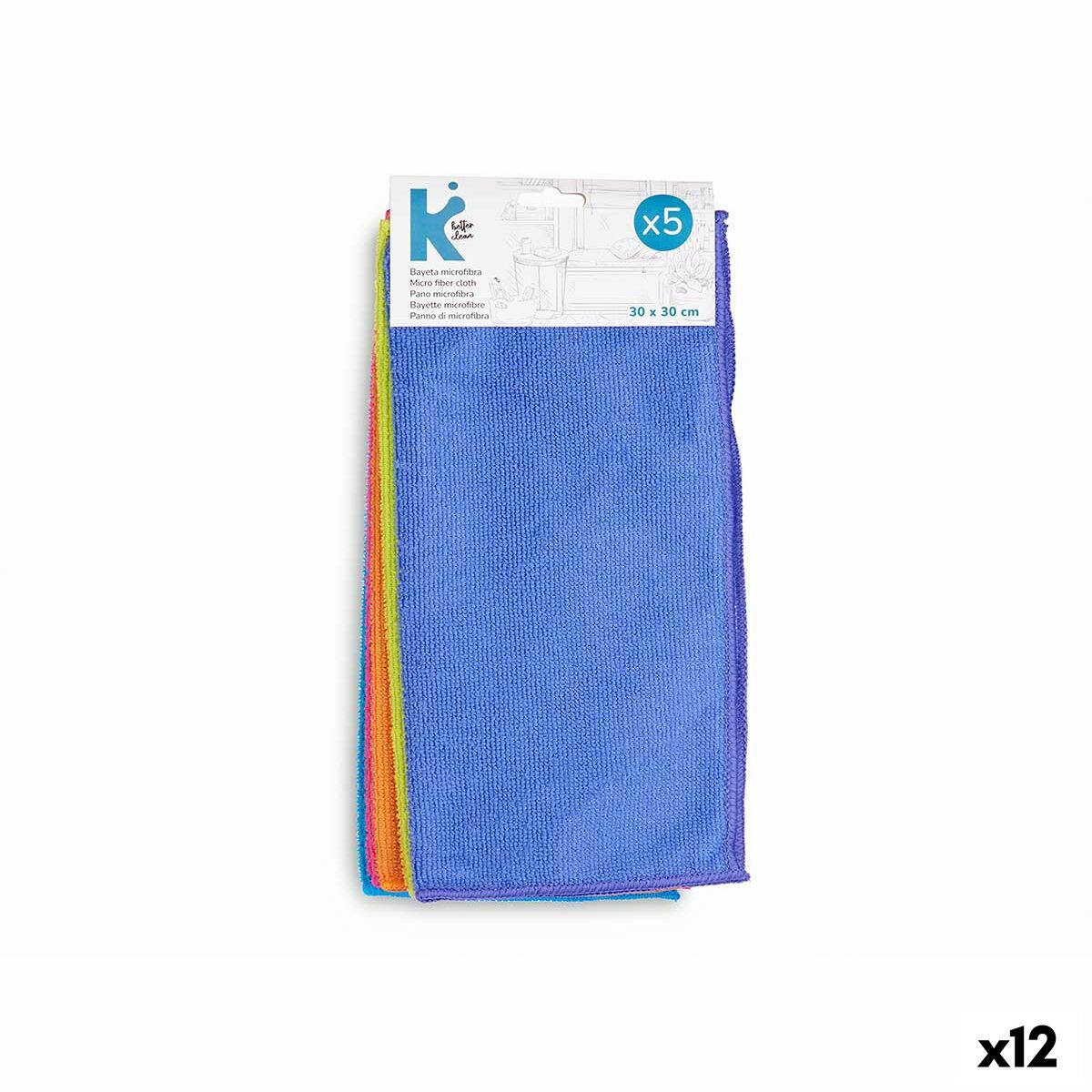Cleaning cloths Multicolour 30 x 30 x 0,02 cm (12 Units) Cleaning cloths Multicolour 30 x 30 x 0,02 cm (12 Units)