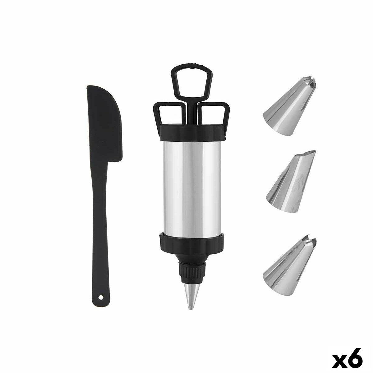 Pastry Bag Kinvara HD092838 Black Silver Set (6 Units) Pastry Bag Kinvara HD092838 Black Silver Set (6 Units)
