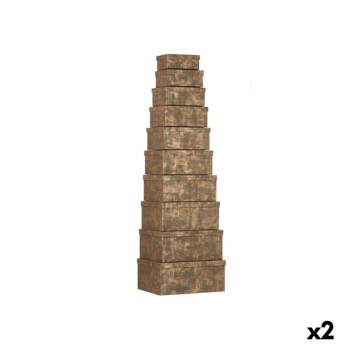 Set of Stackable Organising Boxes Pincello 129 Black Cardboard Stripes (2 Units) Set of Stackable Organising Boxes Pincello 129 Black Cardboard Stripes (2 Units)