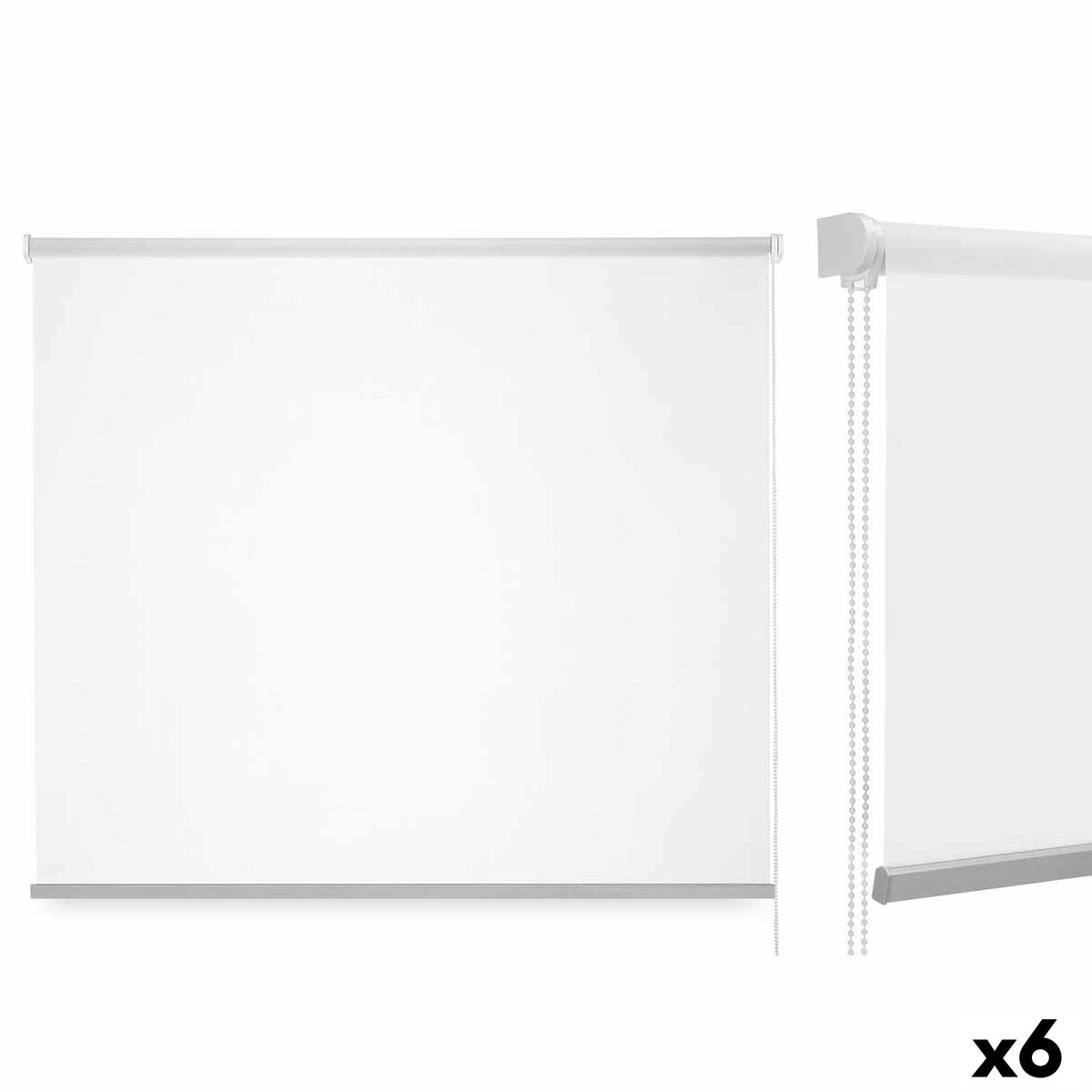 Roller blinds 180 x 180 cm White Cloth Plastic (6 Units) Roller blinds 180 x 180 cm White Cloth Plastic (6 Units)