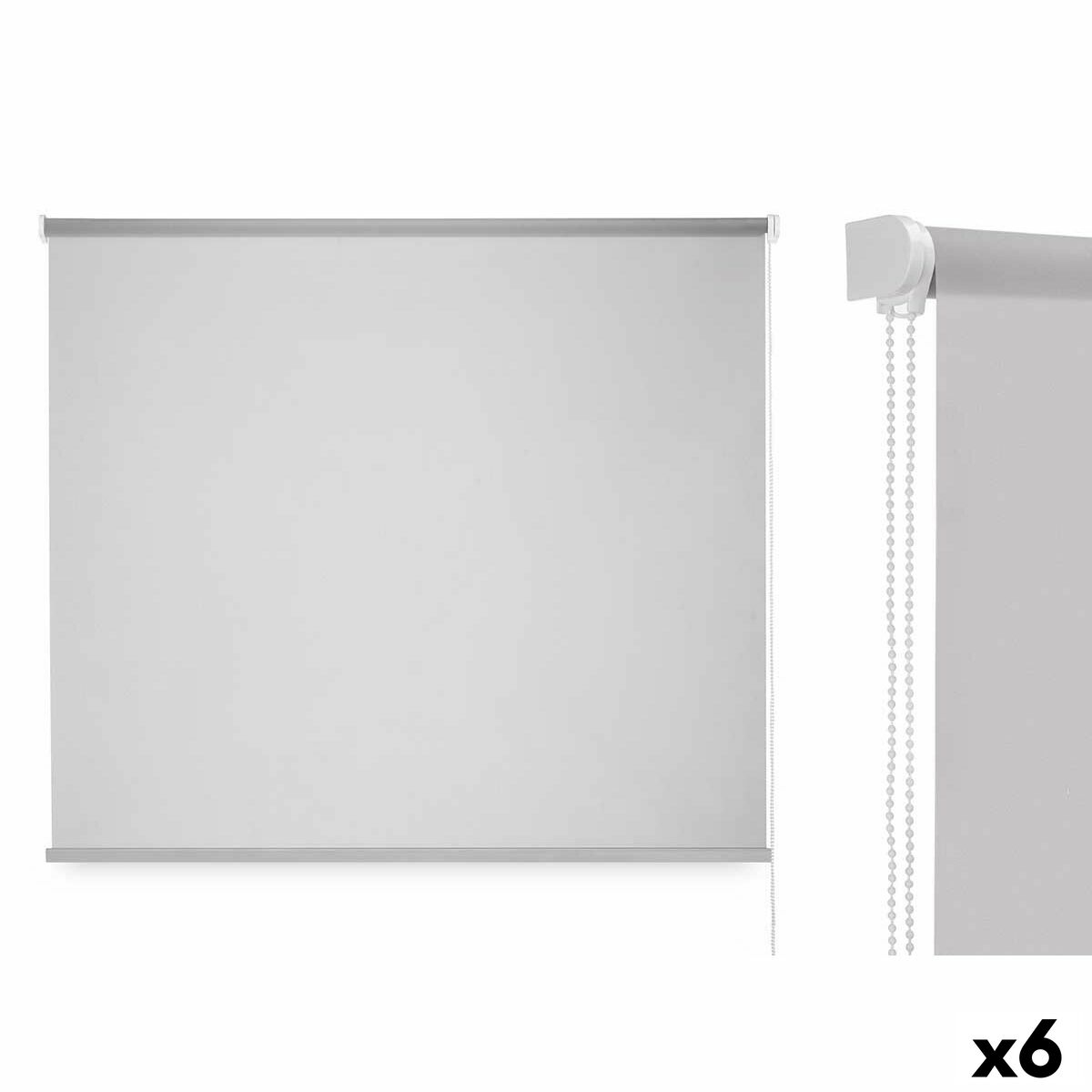 Roller blinds 180 x 180 cm Grey Cloth Plastic (6 Units) Roller blinds 180 x 180 cm Grey Cloth Plastic (6 Units)