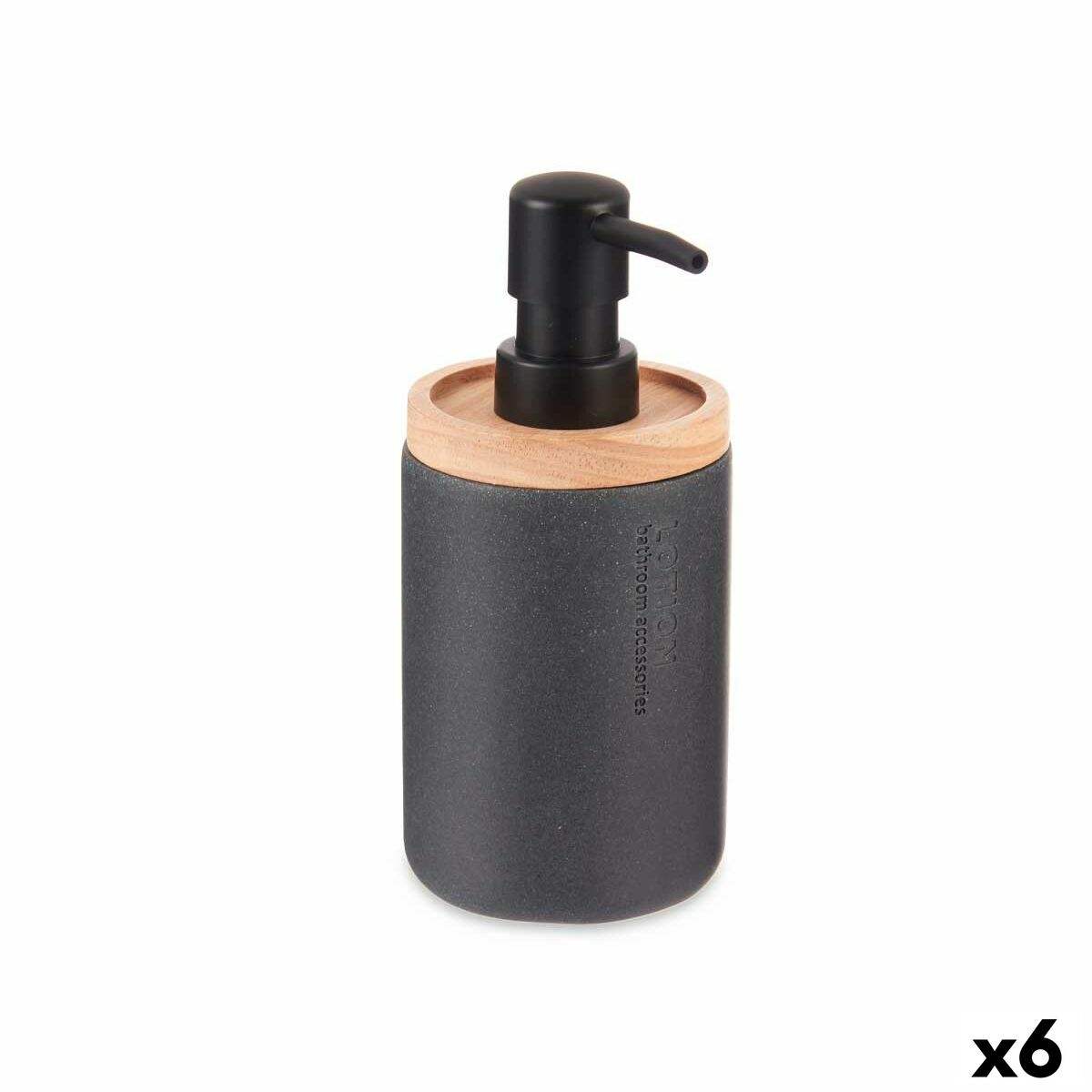 Soap Dispenser Berilo B5456BC-1 – 444 Black Wood Resin Plastic 9,5 x 18,5 x 7,8 cm (6 Units)