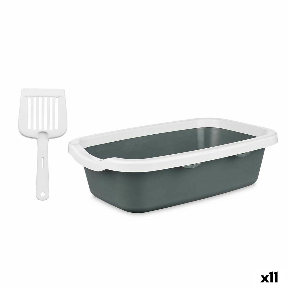 Cat Litter Box Mascow 87954 White Anthracite Plastic 25 x 11 x 2 cm (11 Units) Cat Litter Box Mascow 87954 White Anthracite Plastic 25 x 11 x 2 cm (11 Units)
