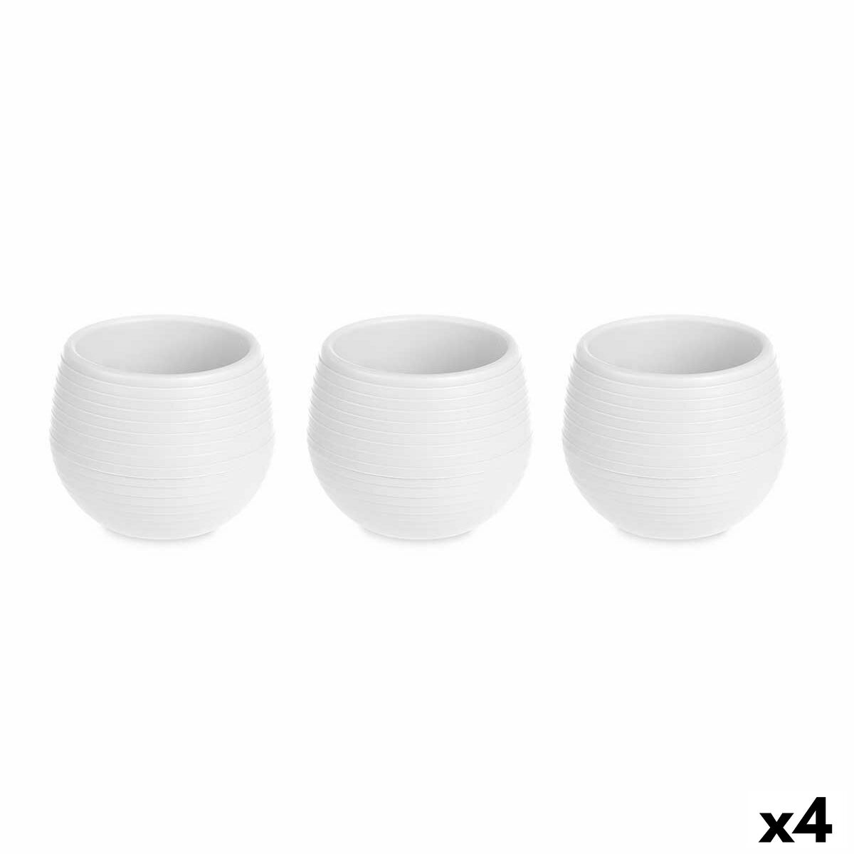 Set of pots Ibergarden ES0501221S3 White Plastic 16,5 x 16,5 x 14,5 cm (4 Units) Set of pots Ibergarden ES0501221S3 White Plastic 16,5 x 16,5 x 14,5 cm (4 Units)