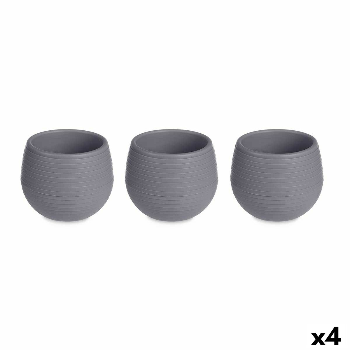 Set of pots Ibergarden ES0501102S3 Anthracite Plastic 16,5 x 16,5 x 14,5 cm (4 Units) Set of pots Ibergarden ES0501102S3 Anthracite Plastic 16,5 x 16,5 x 14,5 cm (4 Units)