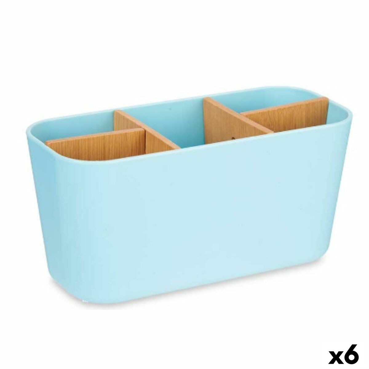 Toothbrush Holder Berilo B9045-BLUE Blue Bamboo polypropylene 21 x 10 x 9 cm (6 Units) Toothbrush Holder Berilo B9045-BLUE Blue Bamboo polypropylene 21 x 10 x 9 cm (6 Units)