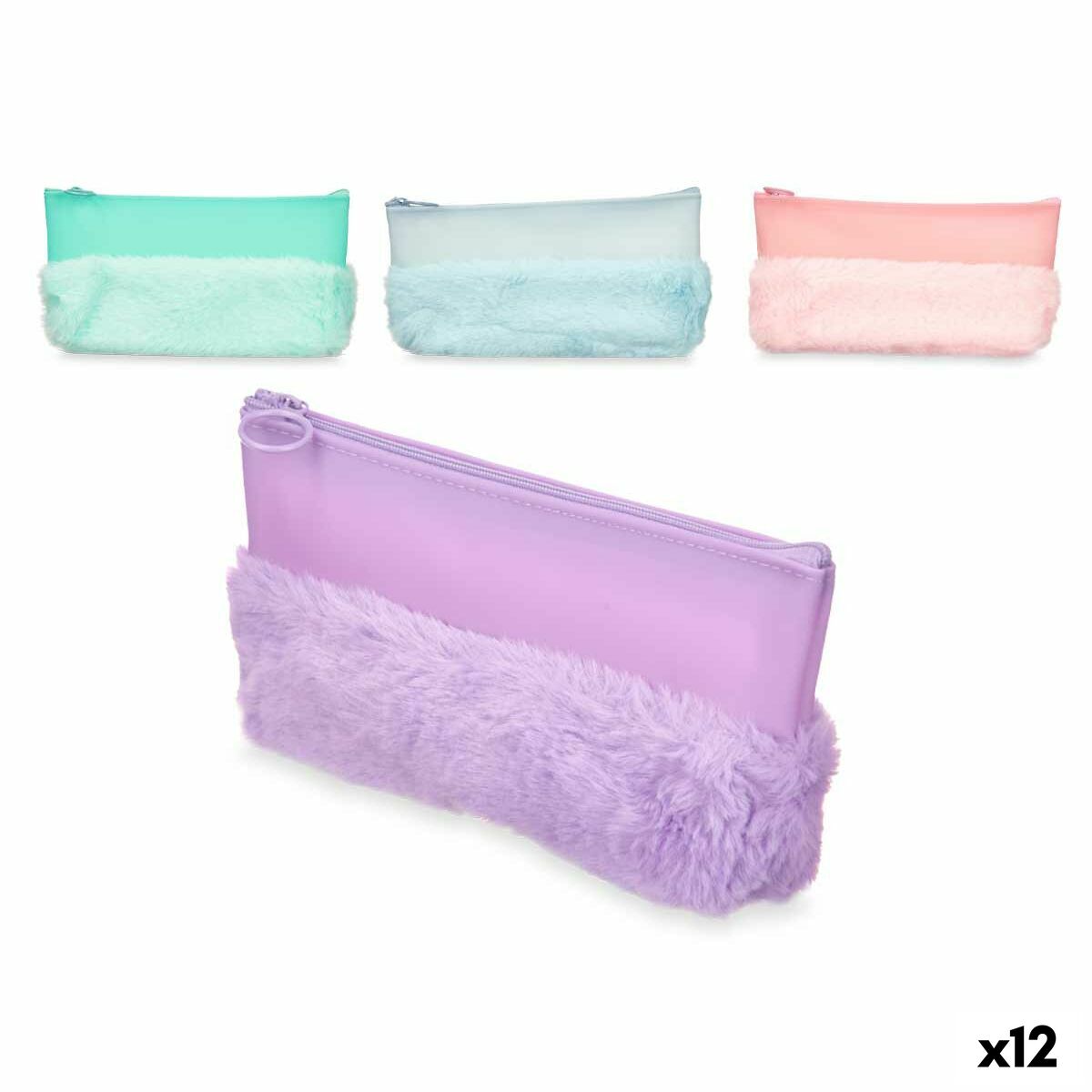 School Case Pincello 443 Blue Green Purple Pink 21 x 9 x 3 cm Pompom (12 Units) School Case Pincello 443 Blue Green Purple Pink 21 x 9 x 3 cm Pompom (12 Units)