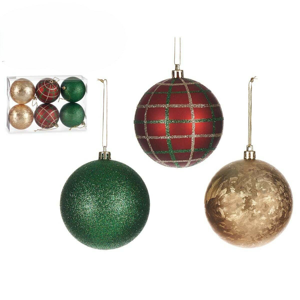 Set of Christmas balls Krist+ 6X12778 6X12778 Multicolour Plastic 8 cm Set of Christmas balls Krist+ 6X12778 6X12778 Multicolour Plastic 8 cm
