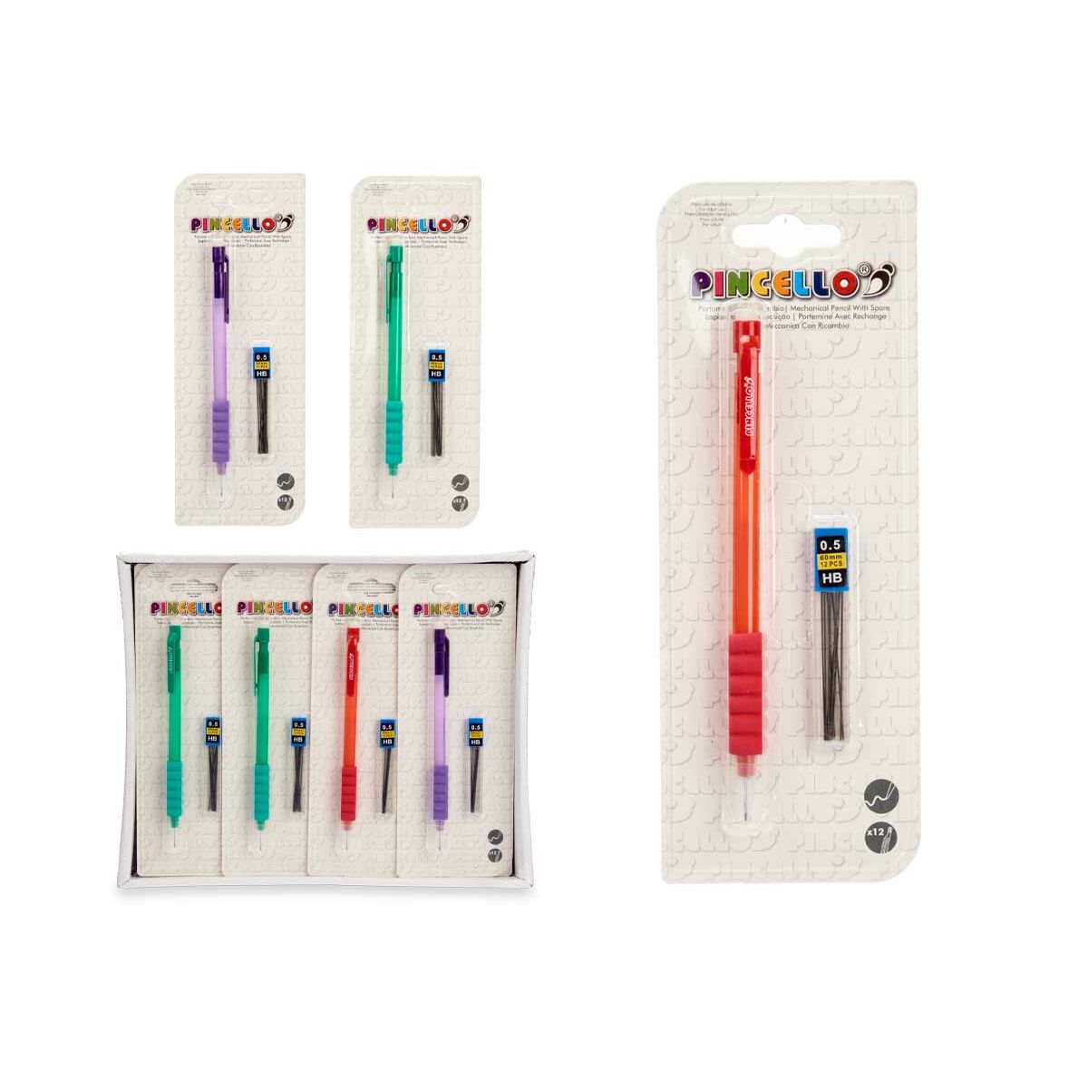 Pencil Lead Holder Pincello 475 Blue Red Green Pencil Leads 0.5 mm (12 Units)