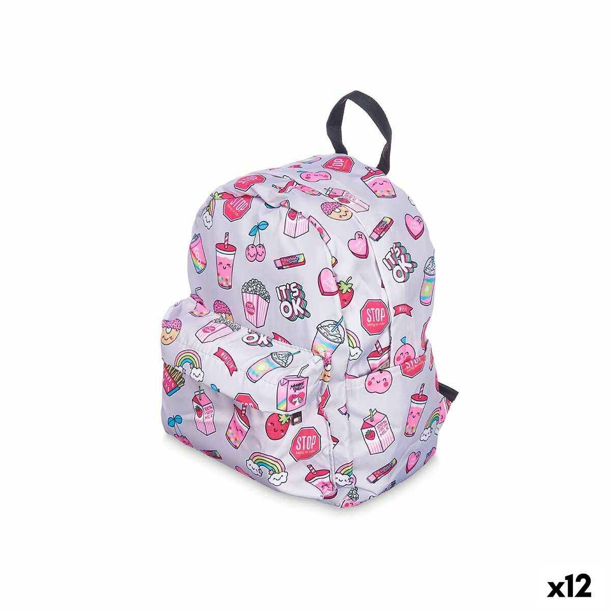 School Bag Pincello 585 Multicolour 28 x 12 x 22 cm Rainbow (12 Units) School Bag Pincello 585 Multicolour 28 x 12 x 22 cm Rainbow (12 Units)