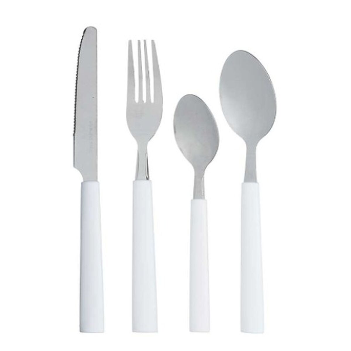 Cutlery Set Kinvara KT166096-1C White Silver Stainless steel Plastic (6 Units)