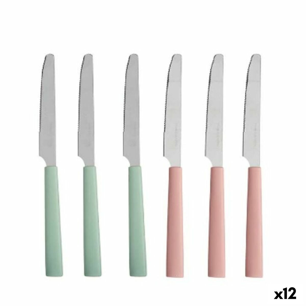 Knife Set Kinvara CN-KT166096-1K Green Pink Silver Stainless steel Plastic (12 Units) Knife Set Kinvara CN-KT166096-1K Green Pink Silver Stainless steel Plastic (12 Units)