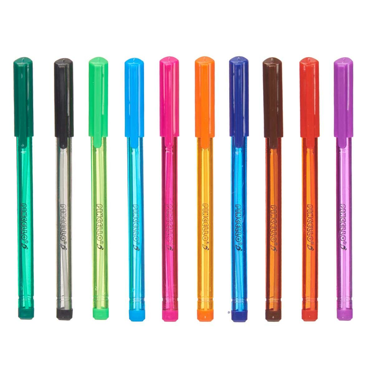 Set of Biros Pincello 494 Blue Red Green Multicolour Orange (12 Units)
