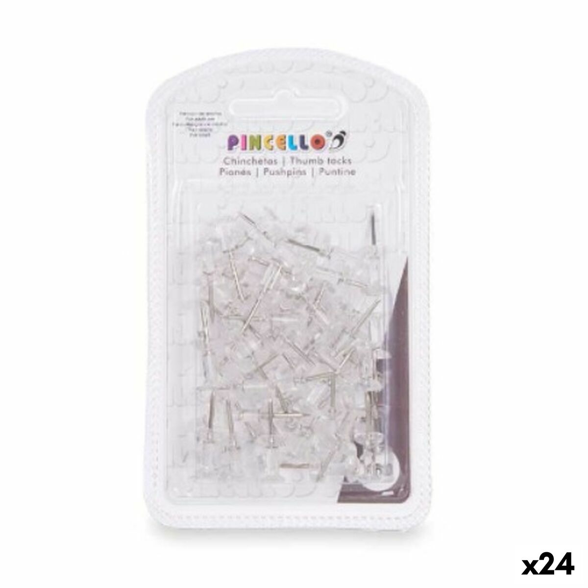 Drawing pins Pincello 394 Transparent Metal Plastic (24 Units) Drawing pins Pincello 394 Transparent Metal Plastic (24 Units)