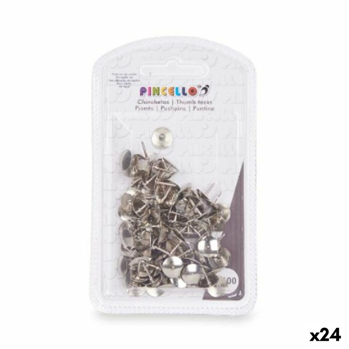 Drawing pins Pincello 395 Silver Metal (24 Units) Drawing pins Pincello 395 Silver Metal (24 Units)