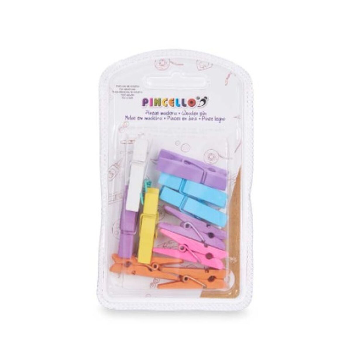 Clamps Pincello 397 Multicolour Wood Medium (24 Units)
