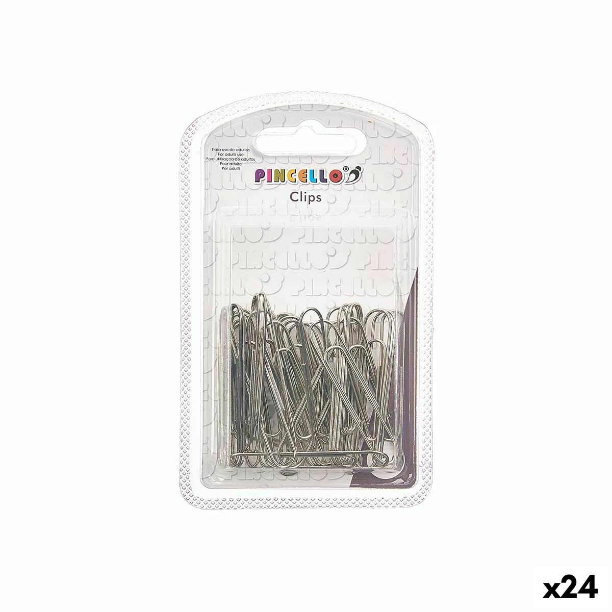 Clips Pincello 383 Silver Metal Large (24 Units) Clips Pincello 383 Silver Metal Large (24 Units)