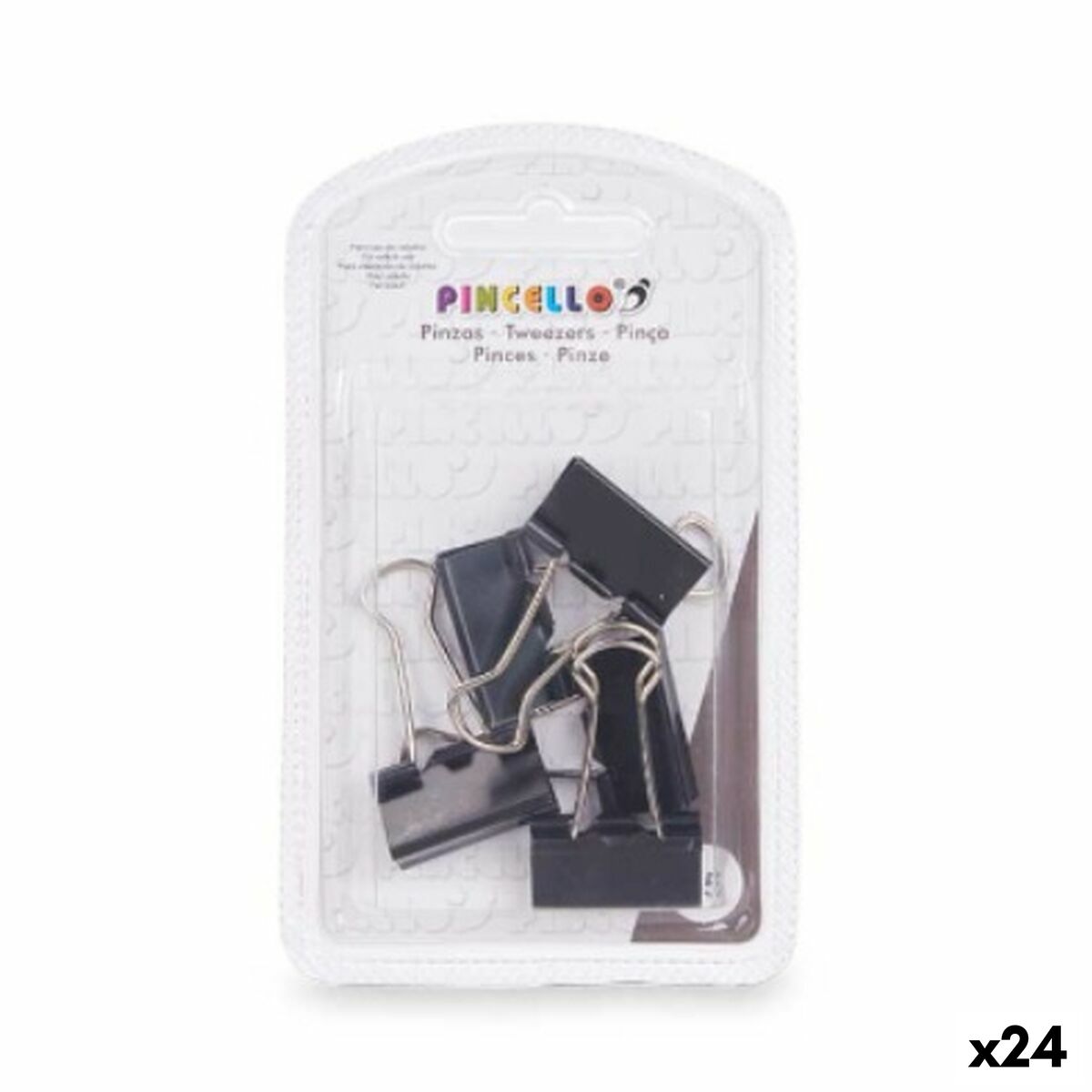Clamps Pincello 391 Black Metal Clip Medium (24 Units) Clamps Pincello 391 Black Metal Clip Medium (24 Units)