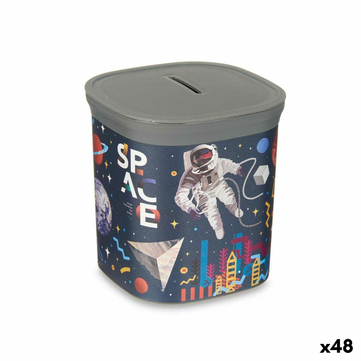 Money box Pincello 02 1163 Plastic Astronaut 9 x 10,2 x 9 cm Multicolour (48 Units) Money box Pincello 02 1163 Plastic Astronaut 9 x 10,2 x 9 cm Multicolour (48 Units)