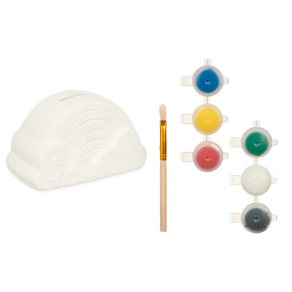Paint Your Own Money Box Pincello BS2660 White 13,9 x 8,4 x 9,6 cm Rainbow (12 Units)