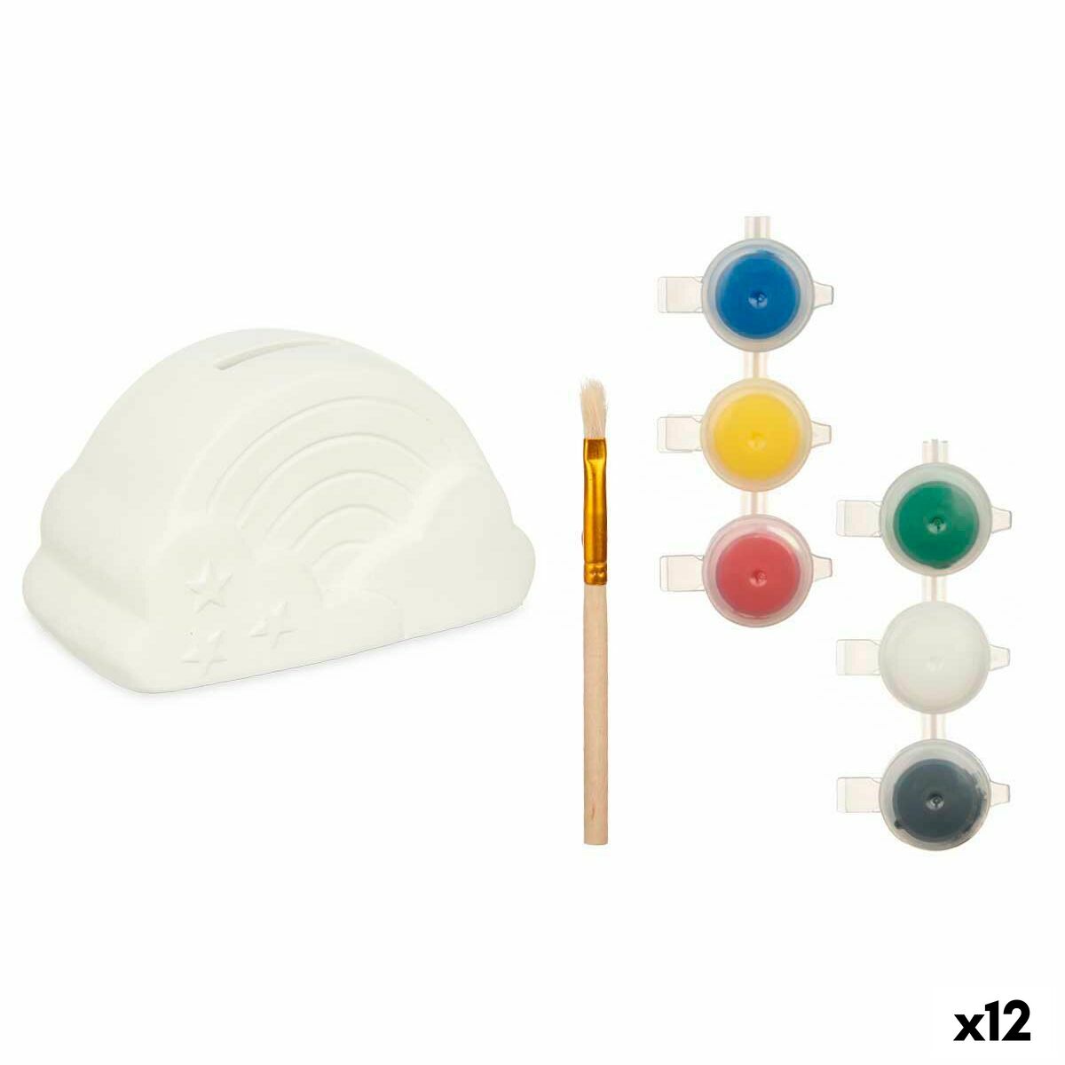 Paint Your Own Money Box Pincello BS2660 White 13,9 x 8,4 x 9,6 cm Rainbow (12 Units) Paint Your Own Money Box Pincello BS2660 White 13,9 x 8,4 x 9,6 cm Rainbow (12 Units)