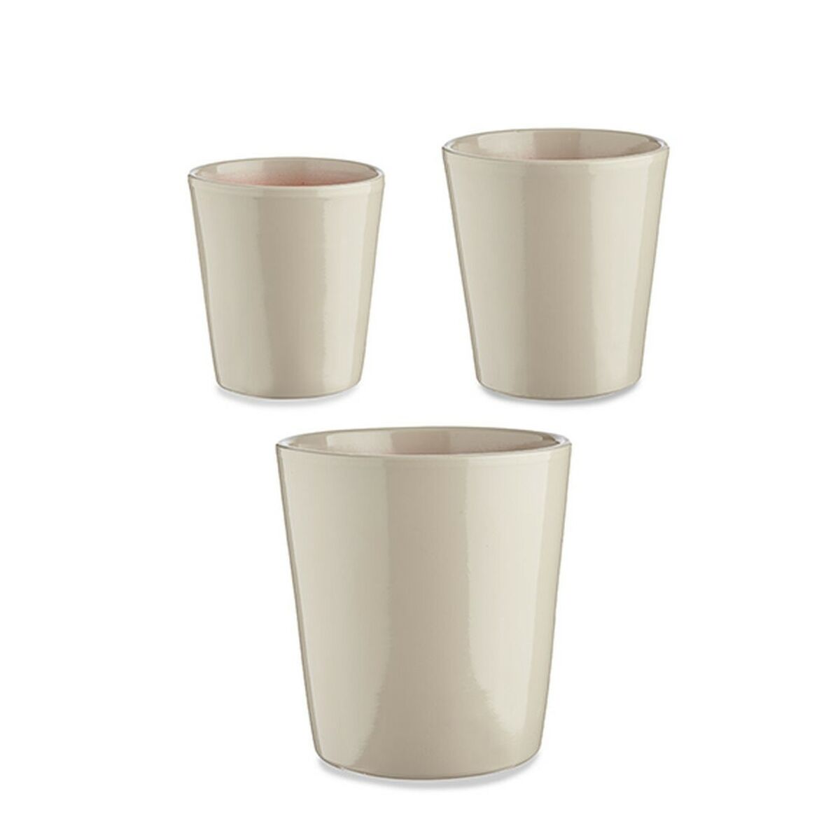 Set of pots Ibergarden CONICO-7044 Grey Clay Cónica Ø 14 cm Ø 22 cm Ø 17 cm 3 Pieces