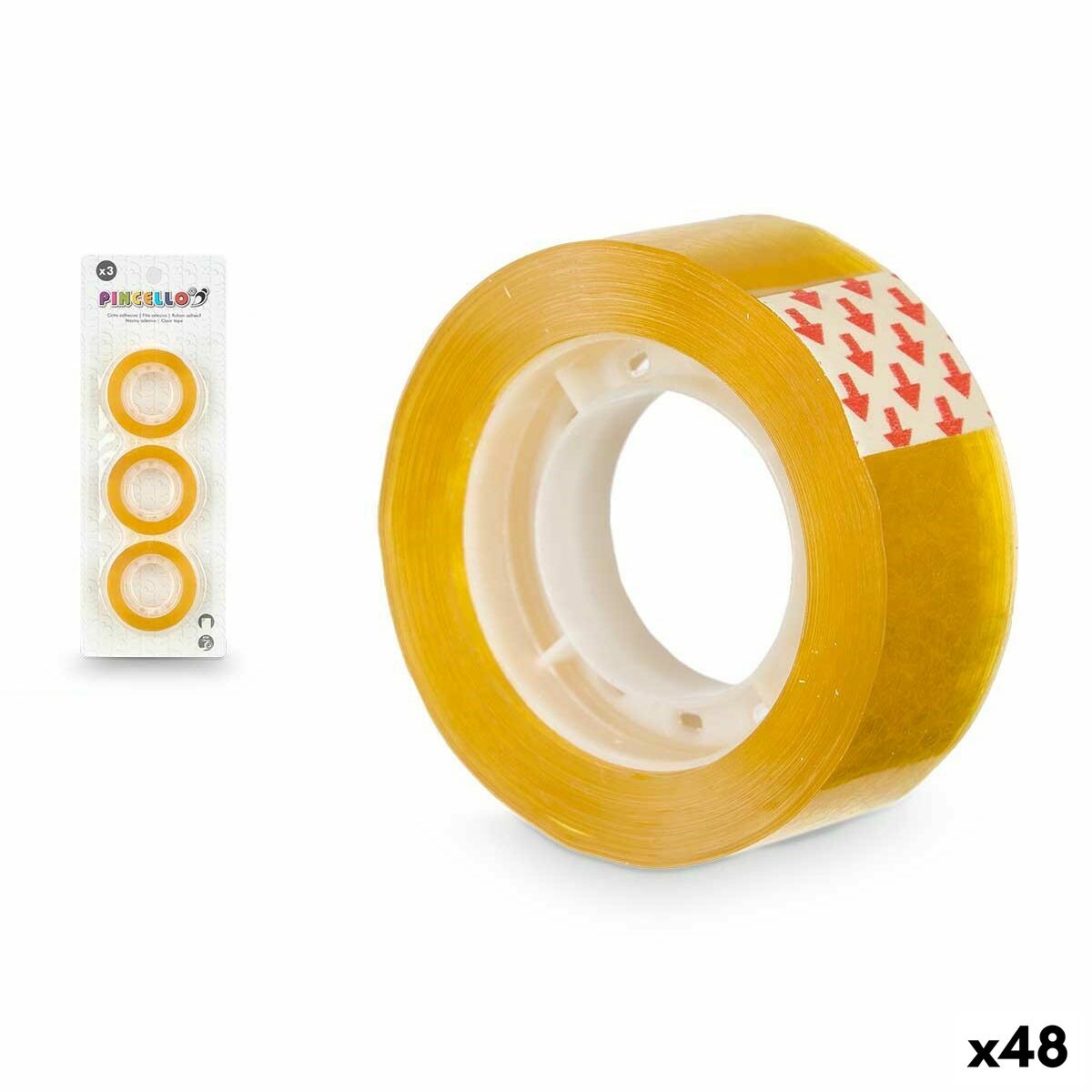 Adhesive Tape Pincello 618 Yellow Set 3 Pieces (48 Units) Adhesive Tape Pincello 618 Yellow Set 3 Pieces (48 Units)