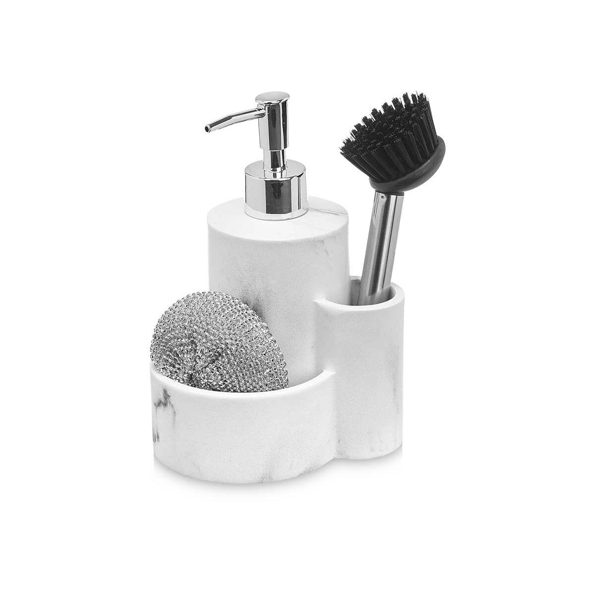 2-in-1 Soap Dispenser for the Kitchen Sink Kinvara B5614 Plastic Polyresin 14 x 18,5 x 12 cm Kitchen (12 Units)