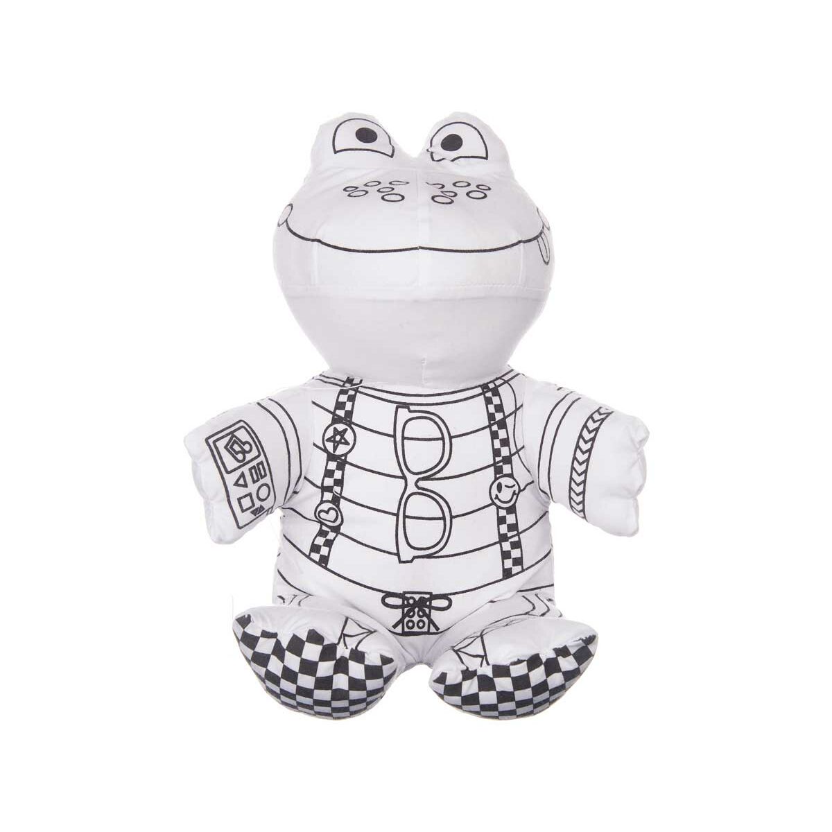Colouring Plush Pincello ST342 White Black Cloth 16 x 18 x 13 cm Frog (8 Units)