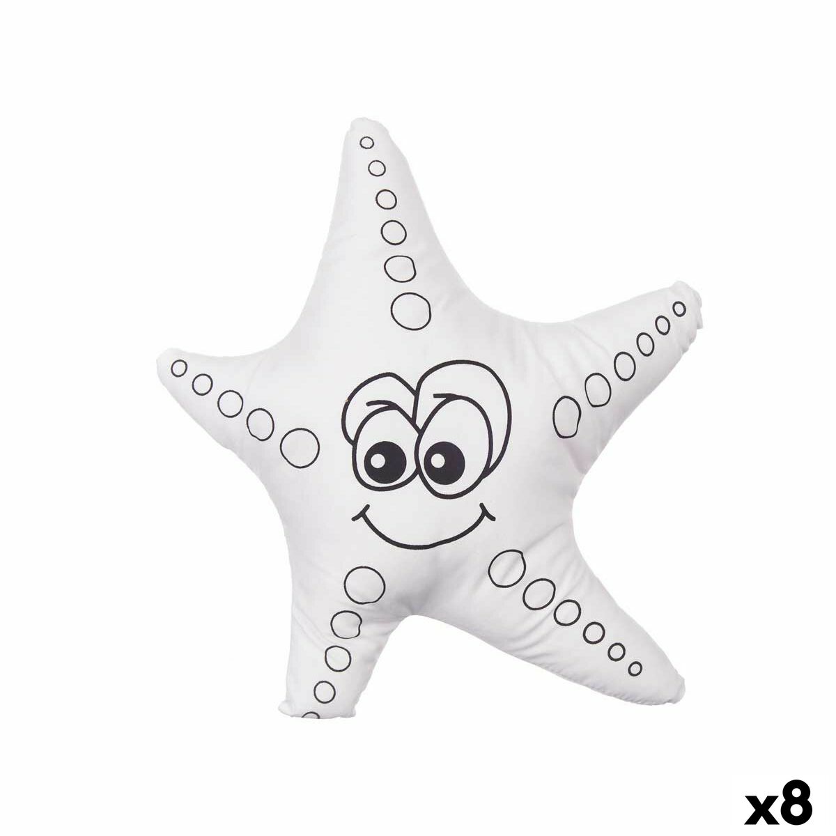 Colouring Plush Pincello ST371 White Black Cloth 26 x 26 x 8 cm Starfish (8 Units)