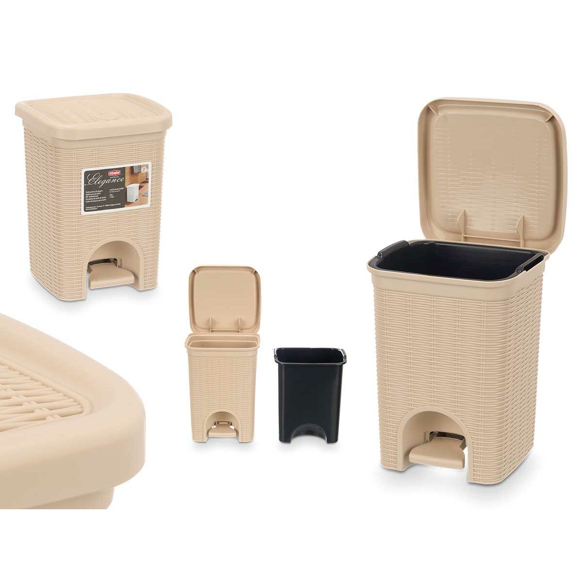 Rubbish bin Stefanplast 30134 Beige Plastic 6 L (6 Units)