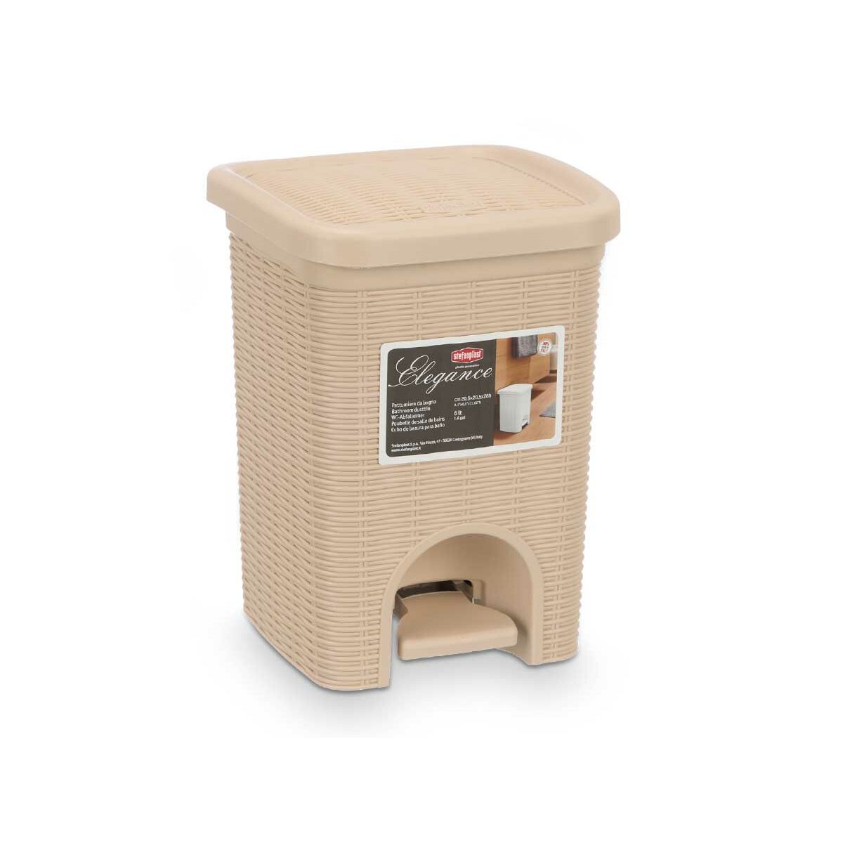 Rubbish bin Stefanplast 30134 Beige Plastic 6 L (6 Units)
