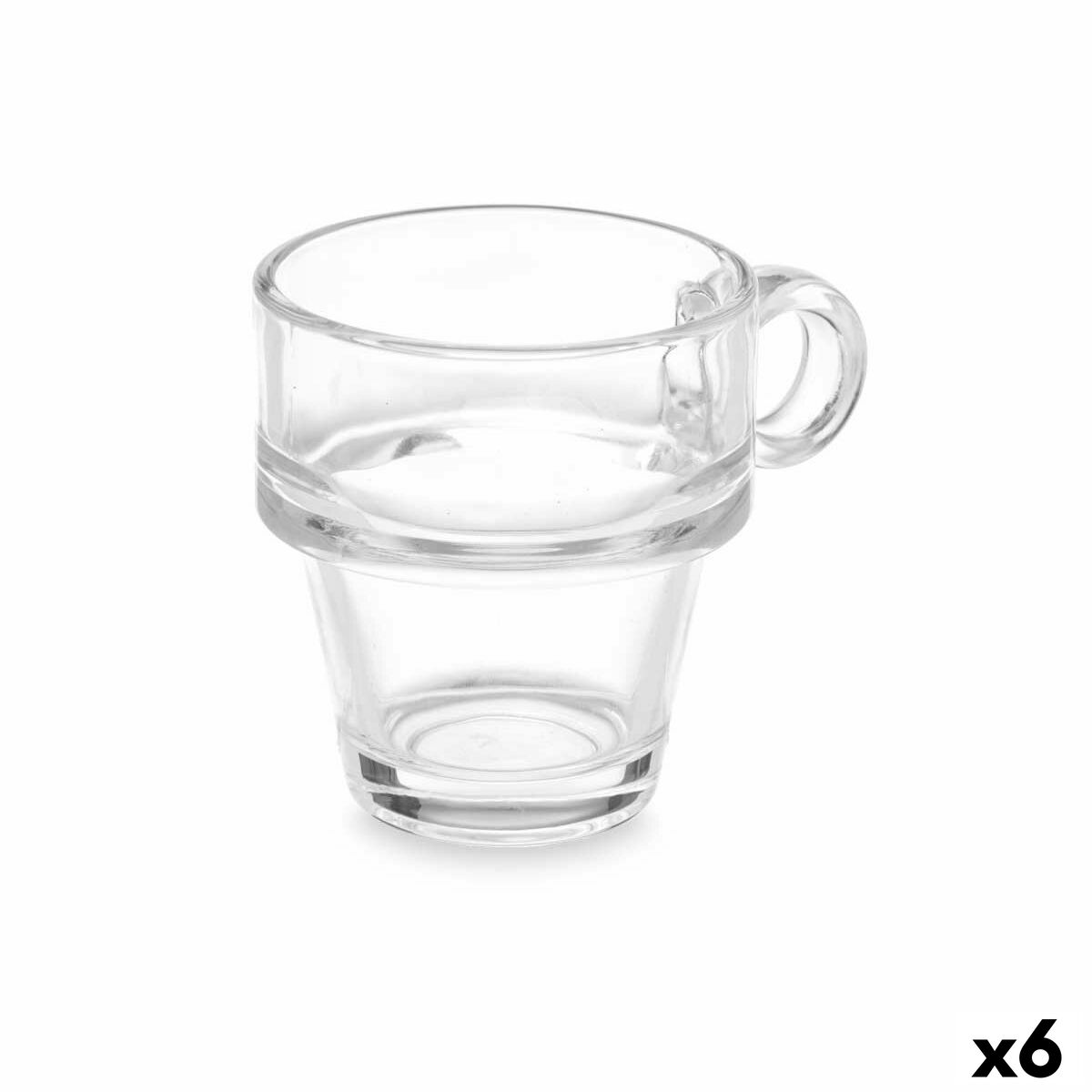 Piece Coffee Cup Set Vivalto Z908-4/BHA6 Transparent Glass 90 ml (6 Units) Piece Coffee Cup Set Vivalto Z908-4/BHA6 Transparent Glass 90 ml (6 Units)