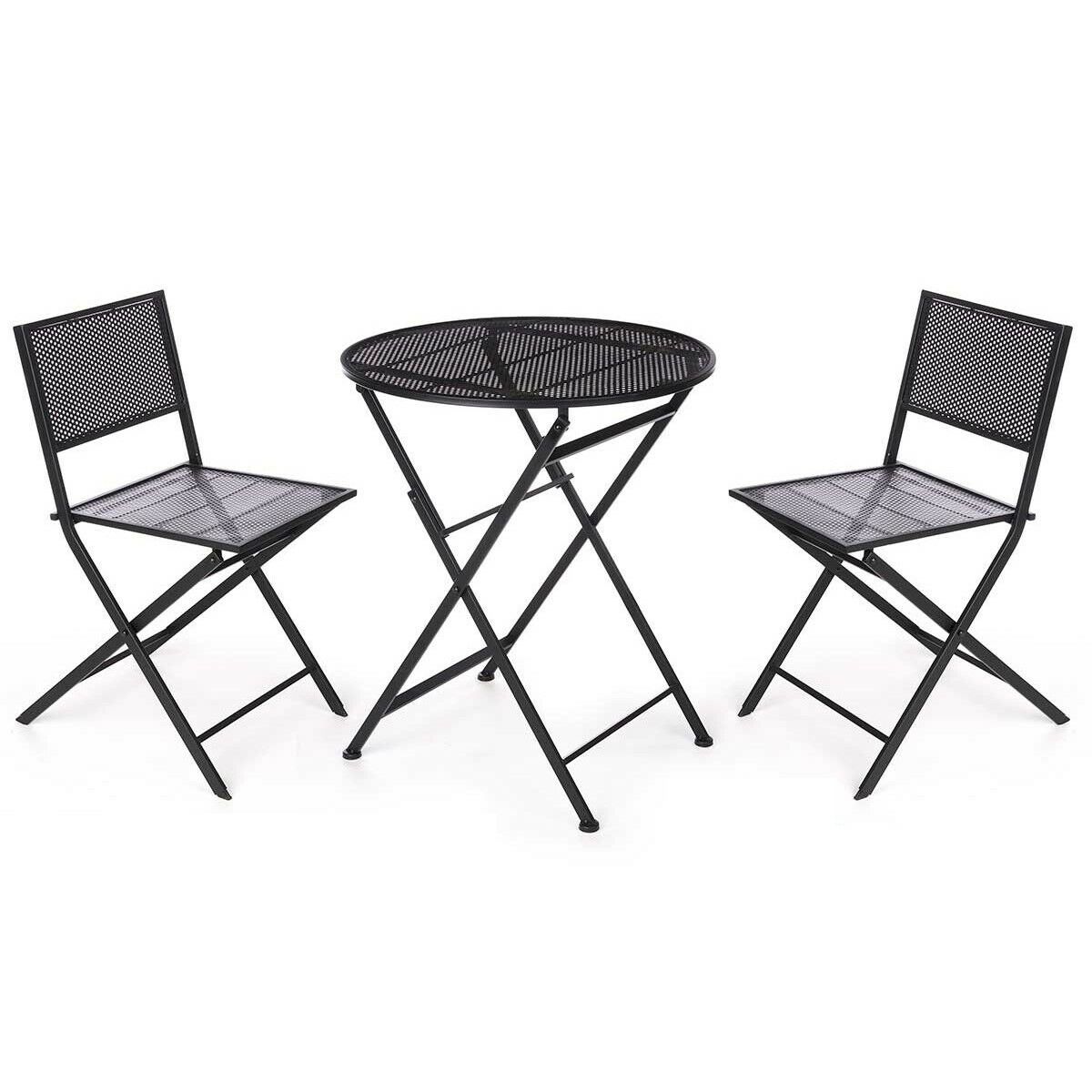 Table set with 2 chairs Ibergarden HS23377/78 Black Table set with 2 chairs Ibergarden HS23377/78 Black