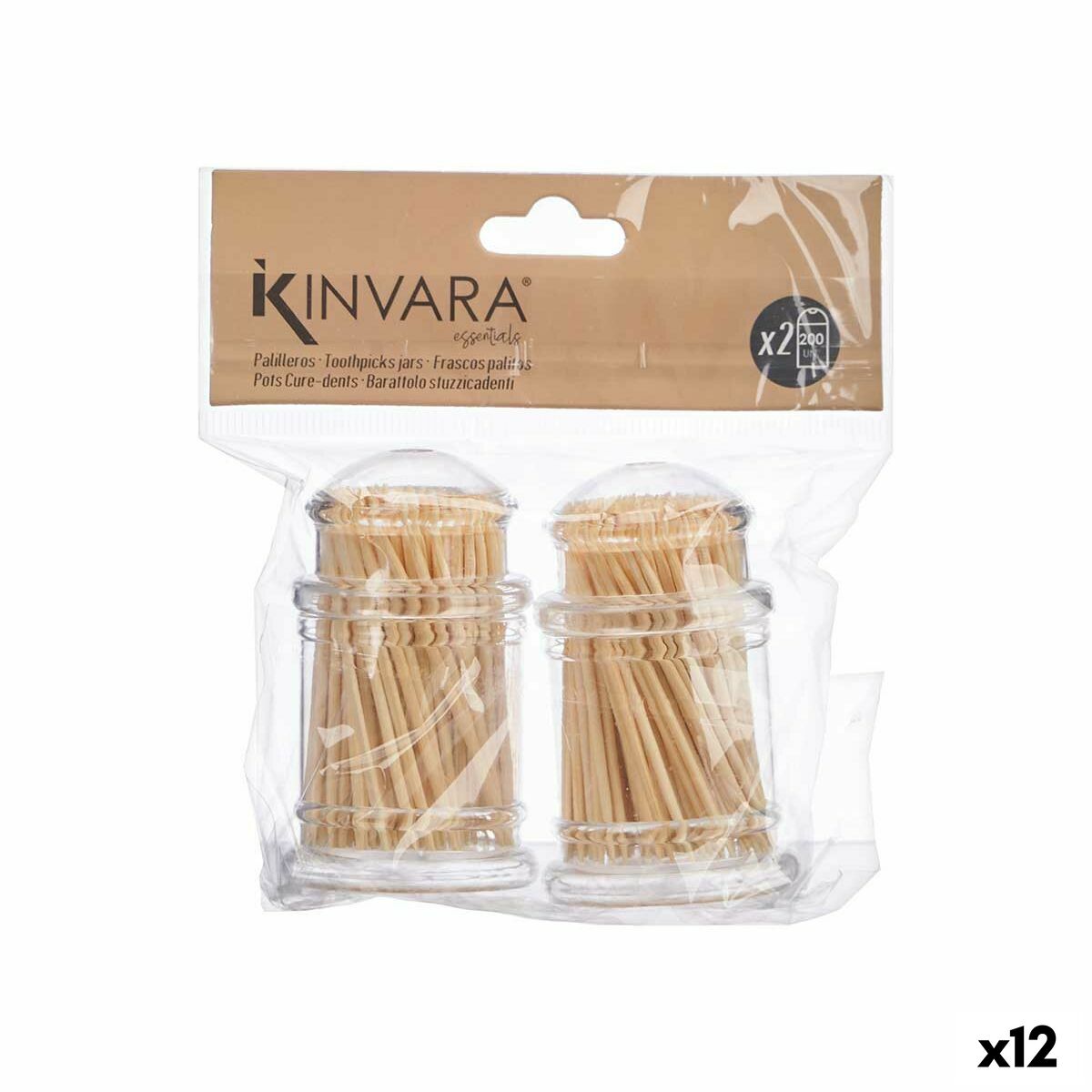 Toothpick holder Kinvara AR1810522 Transparent 2 Pieces Toothpick holder Kinvara AR1810522 Transparent 2 Pieces