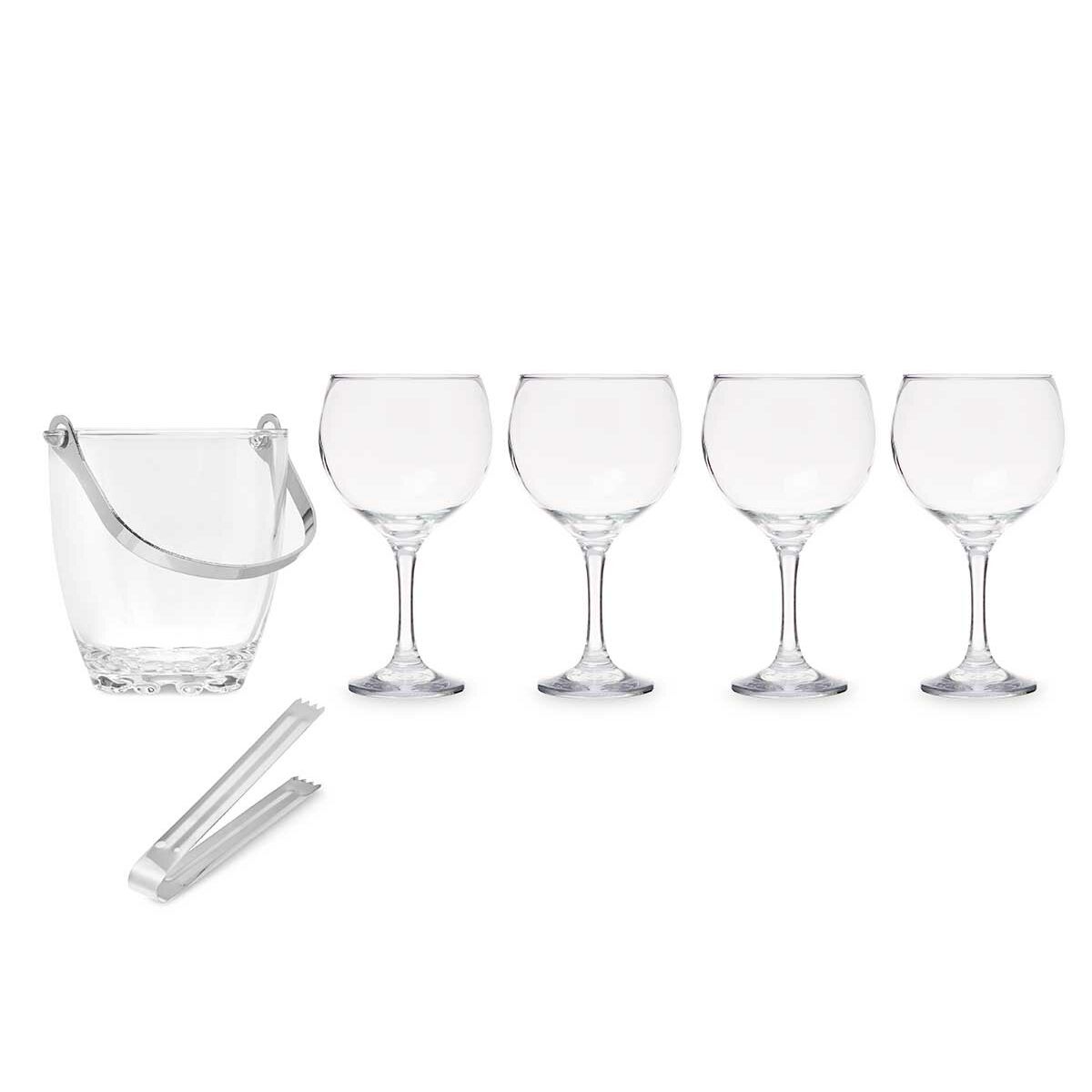 Ice Bucket Vivalto 11444 Transparent Metal Crystal 14,5 x 12 x 12,5 cm 4x (10,5 x 20 cm) Wine glasses (2 Units)