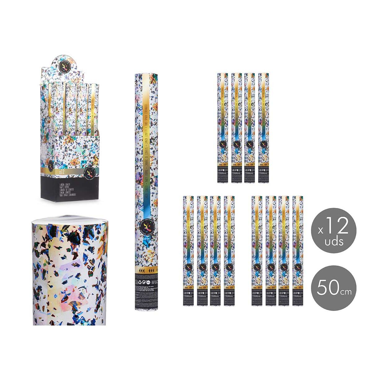 Confetti cannon XZY99A-50 Multicolour Paper Cardboard Plastic 5 x 49 x 5 cm (12 Units)