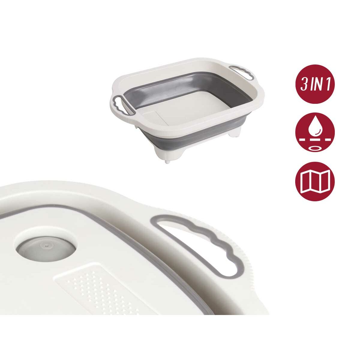 Cutting board Kinvara Z-017 White Grey 29,8 x 5 x 40 cm (6 Units)