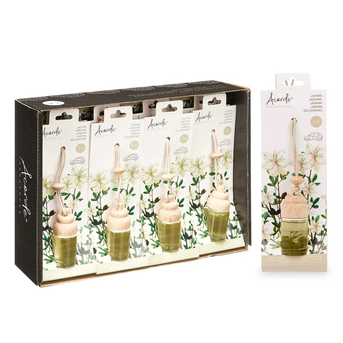 Bamboo toothpicks Acorde 3-H-AR Glass Fragrance Jasmine 8 ml (12 Units)
